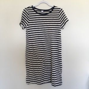 Old Navy, Navy Blue & White Striped T-Shirt Dress